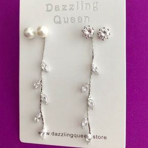 Crystal or Pearl dropped earrings